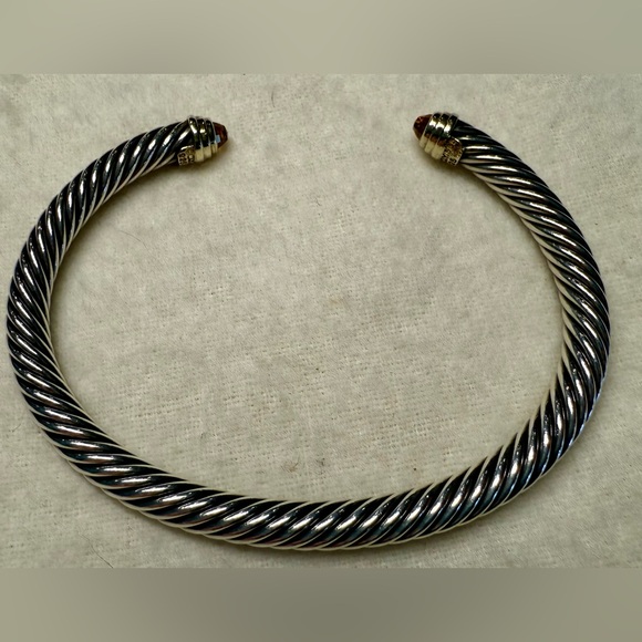 David Yurman Sterling Silver 4mm Cable Classics Bracelet Citrine & 18k Gold - Picture 4 of 7